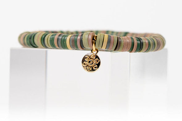 Multi-Color Katsuki Beads Earth Tones Bracelets - Avacado Rainbow
