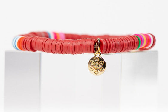 Multi-Color Katsuki Beads Earth Tones Bracelets - Red
