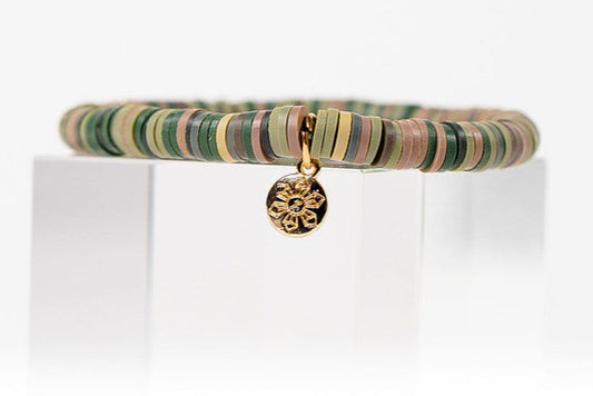 Multi-Color Katsuki Beads Earth Tones Bracelets - Avacado Rainbow