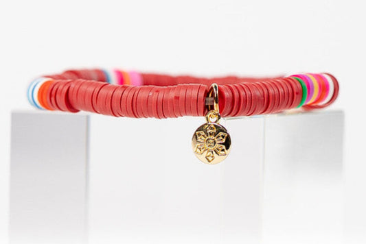 Multi-Color Katsuki Beads Earth Tones Bracelets - Red