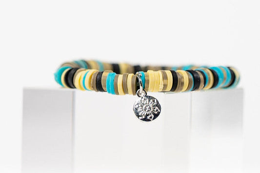 Multi-Color Katsuki Beads Earth Tones Bracelets - Turquoise, Tan & Brown