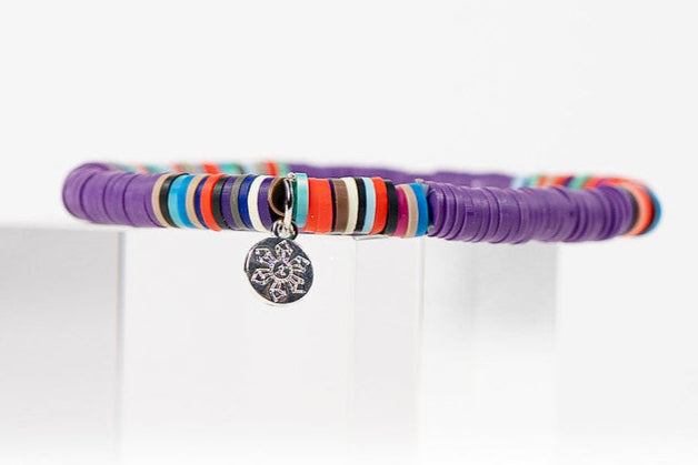 Multi-Color Katsuki Beads Earth Tones Bracelets - Purple Rainbow