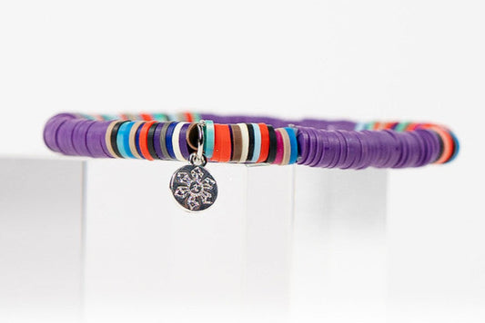 Multi-Color Katsuki Beads Earth Tones Bracelets - Purple Rainbow