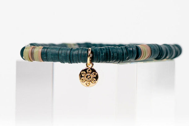 Multi-Color Katsuki Beads Earth Tones Bracelets - Dark Green