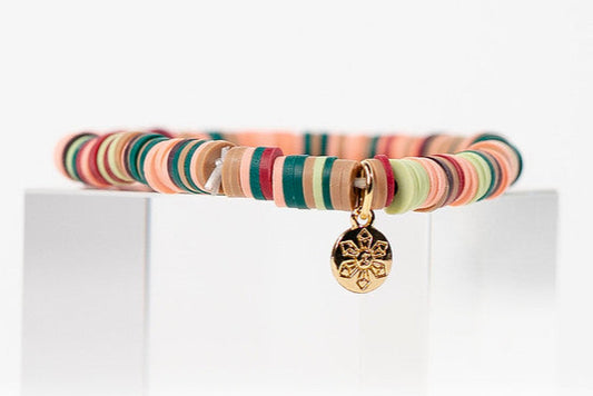 Multi-Color Katsuki Beads Earth Tones Bracelets - Pink & Rainbow