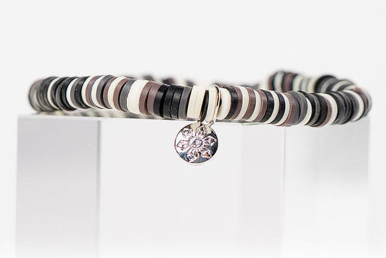Multi-Color Katsuki Beads Earth Tones Bracelets -Brown, Black, White, Dark Green