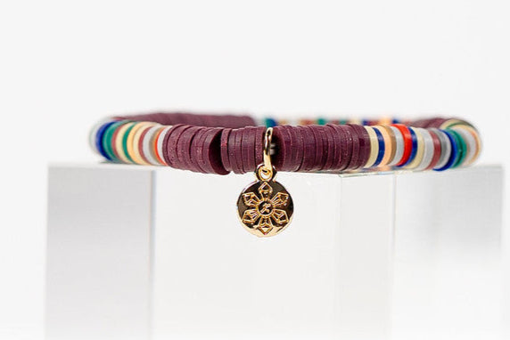 Multi-Color Katsuki Beads Earth Tones Bracelets - Grape & Rainbow