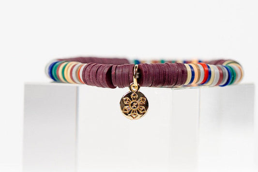Multi-Color Katsuki Beads Earth Tones Bracelets - Grape & Rainbow