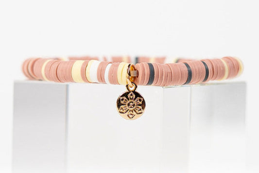 Multi-Color Katsuki Beads Earth Tones Bracelets -Pink Rainbow